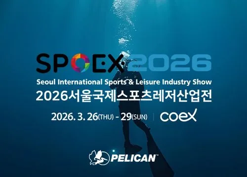 물속 다이버 사진 위의 SPOEX 2026 안내. 코엑스, 3월 26~29일